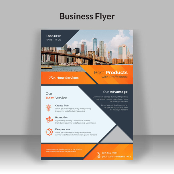 Дизайн корпоративных бизнес-флаеров и шаблон обложки брошюры агентства цифрового маркетинга с фотографией Free Vector - Вектор,изображение