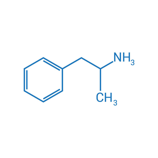 struttura chimica dell'anfetamina (C9H13N) - Vettoriali, immagini
