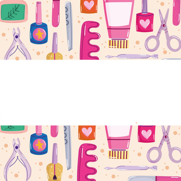manicure accessories background - Διάνυσμα, εικόνα