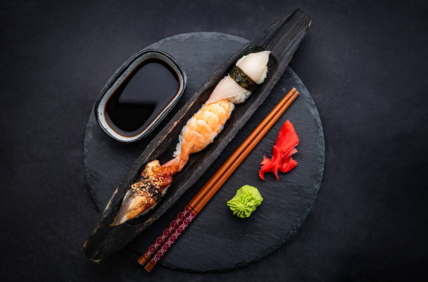 Sushi sashimi set closeup - Фото, зображення