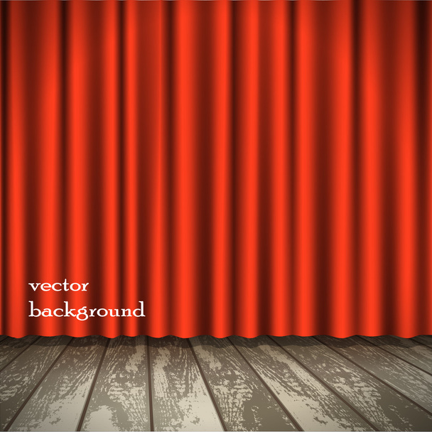 curtains, wooden floor - Vector, Image