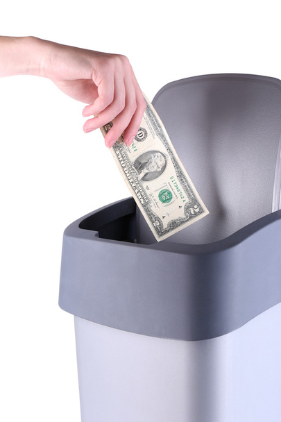 Throwing away your money, isolated on white - Foto, Imagem