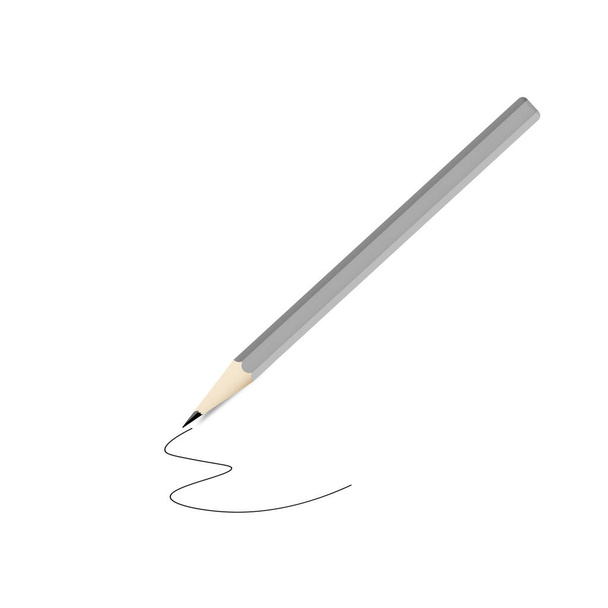 Scherp houten potlood tekenen of schrijven. Schoolbriefpapier icoon. Gekleurde vlakke vector illustratie van geslepen gereedschap geïsoleerd op witte achtergrond - Vector, afbeelding