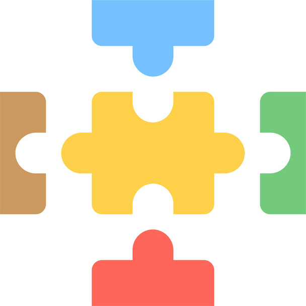 icono de desarrollo de colaboración empresarial en estilo plano - Vector, Imagen