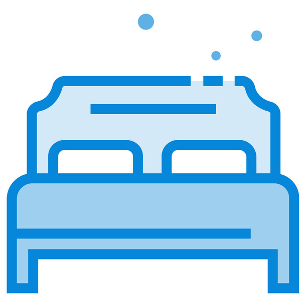 sänky kaksinkertainen nukkuminen kuvake täytettyääriviivat tyyli - Vektori, kuva