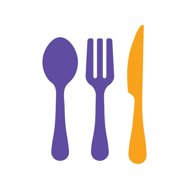 Löffelgabel und Messer Vektor-Glyphen-Symbol. Grafik-Symbol für das Kochen Webseiten-Design, Logo, App, UI - Vektor, Bild