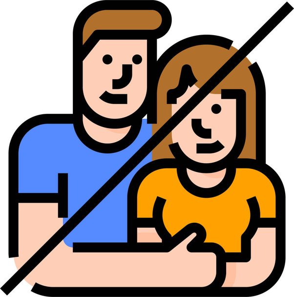 evitar ícone casal proximidade - Vetor, Imagem