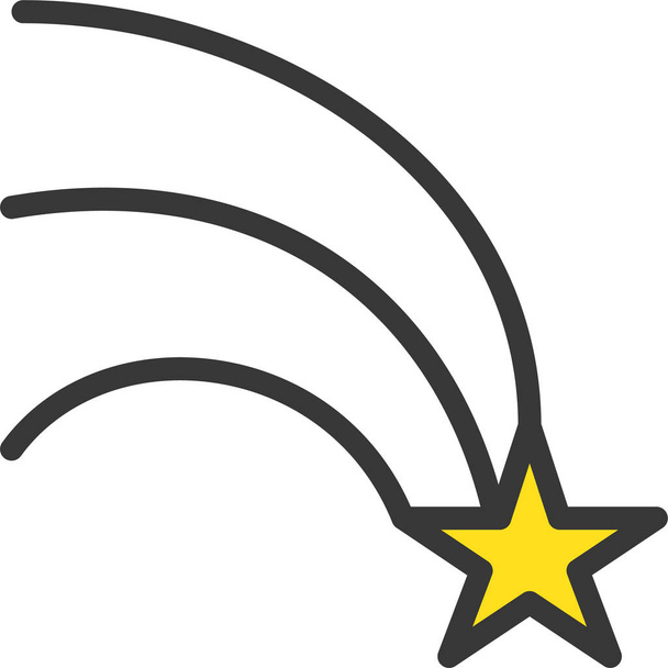 иконка кометы астероида в стиле филедлайна - Вектор,изображение