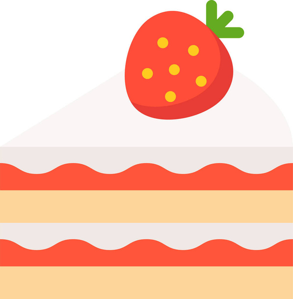 bakery cake dessert icon in flat style - Vector, Imagen
