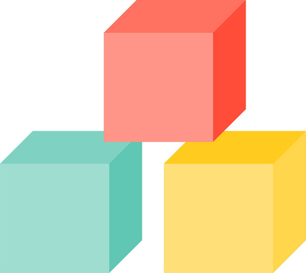 baby bauble blok pictogram in platte stijl - Vector, afbeelding