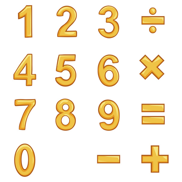 vector set van gouden beeldverhaal cijfers. - Vector, afbeelding