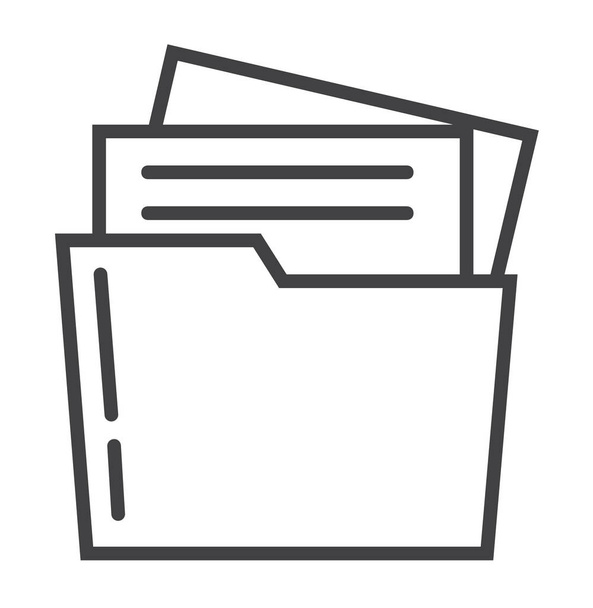 archive document documents icon in outline style - Vector, Image