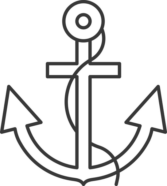 anchor nautical sea icon in outline style - Wektor, obraz
