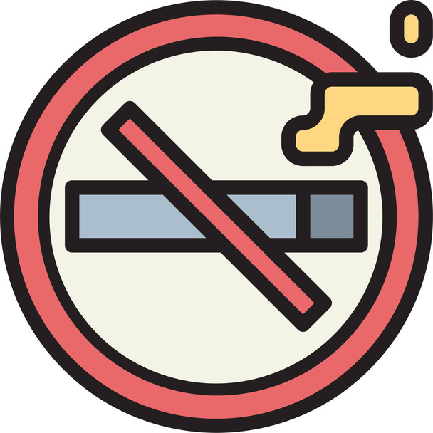 sigaret geen signalering pictogram in filedoutline stijl - Vector, afbeelding