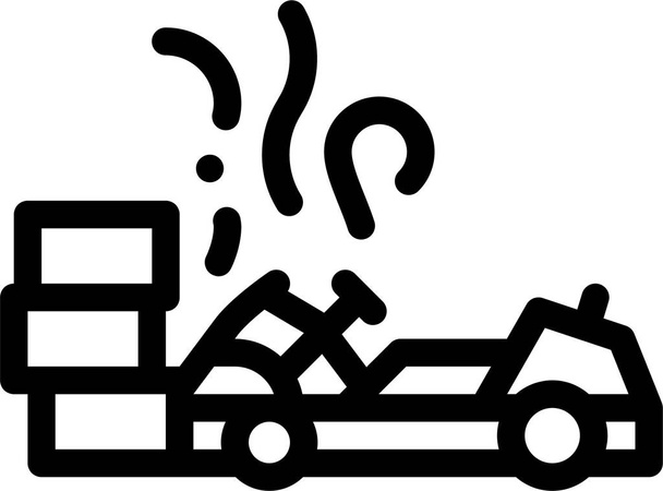 crash accident kart icon - Vector, Image