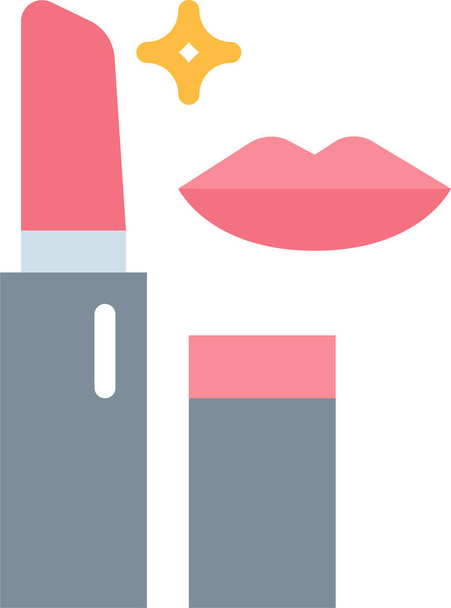 szépség kozmetikai rúzs ikon lapos stílusban - Vektor, kép