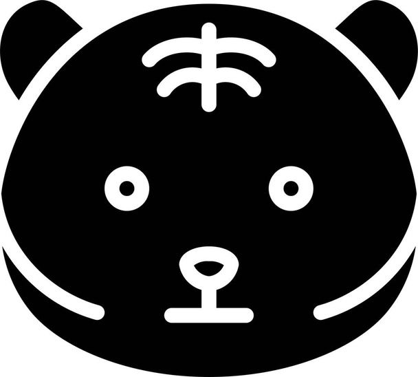 kalm emoji emoticon icoon in solide stijl - Vector, afbeelding