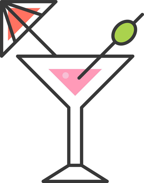 значок коктейлю з алкоголем у стилі контур
 - Вектор, зображення