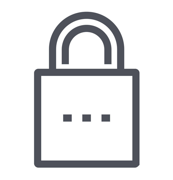 beveiligings slot wachtwoord pictogram in omtrek stijl - Vector, afbeelding