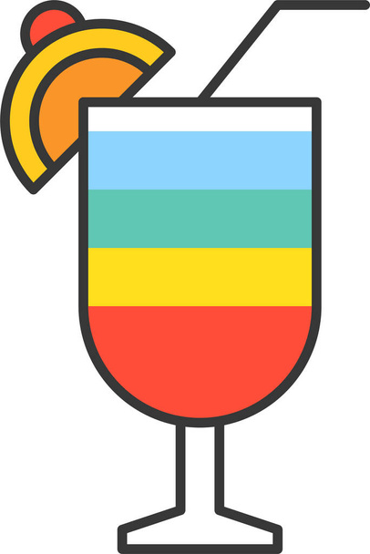 boissons boisson arc-en-ciel icône de boisson dans le style filledoutline - Vecteur, image