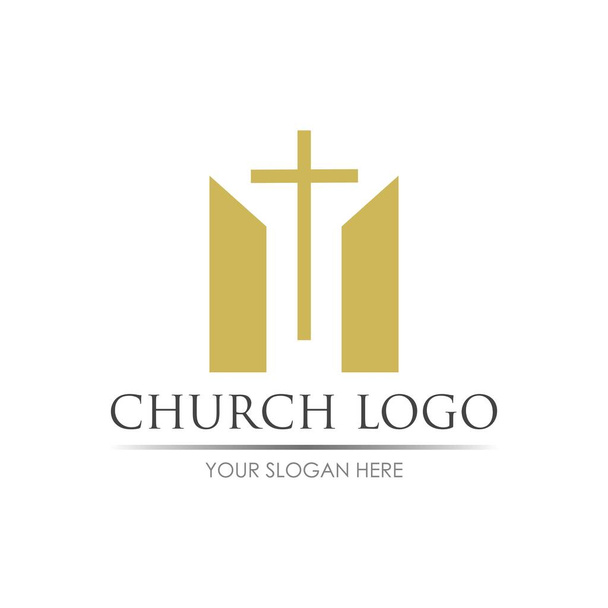 церковний логотип Векторні ілюстрації шаблон дизайну
 - Вектор, зображення