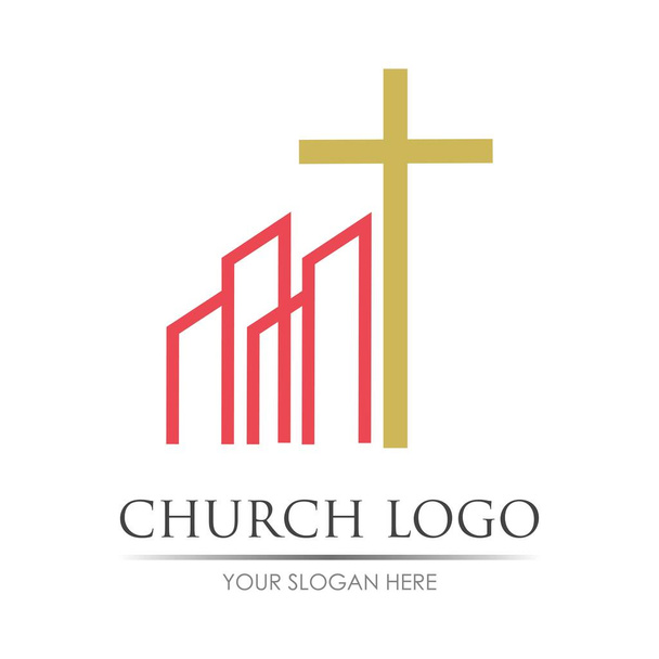 Kilise logosu vektör çizim şablonu - Vektör, Görsel