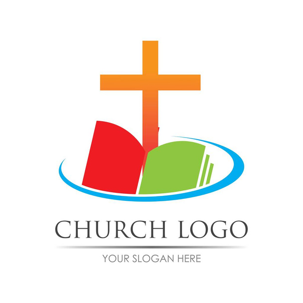 chiesa logo vettoriale illustrazione disegno modello - Vettoriali, immagini