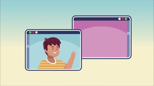 dvojice komunikující se šablonami tabletů animace - Záběry, video