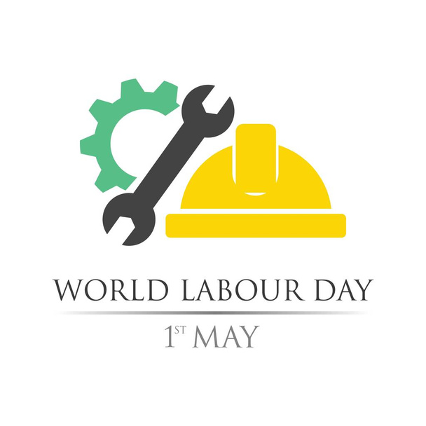 Wereldarbeidsdag 1 mei logo vector illustratie ontwerp sjabloon. - Vector, afbeelding