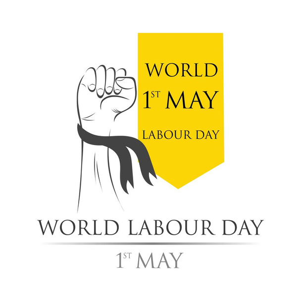 Día mundial del trabajo 01 de mayo logo vector ilustración diseño plantilla. - Vector, imagen