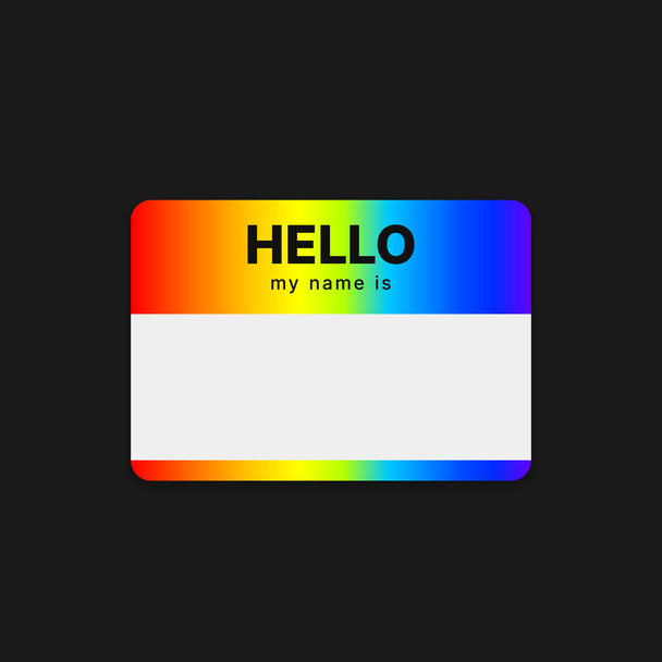 Gradient Sticker with Phrase Hello my Name is. Introduction Card on Transparent Background. Name badge. - Vector, Image