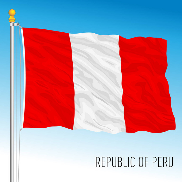 Peru official national flag, south america, vector illustration - Vector, Image