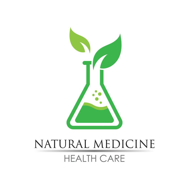 Logo medycyny naturalnej obrazy projekt ilustracji - Wektor, obraz