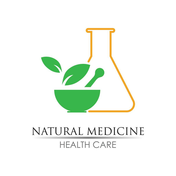 Natuurlijke geneeskunde logo afbeeldingen illustratie ontwerp - Vector, afbeelding