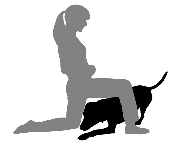 pies sportowy z kobieta - Wektor, obraz