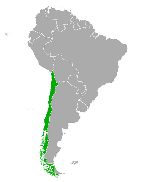 Mapa de Chile en América del Sur - Vector, imagen