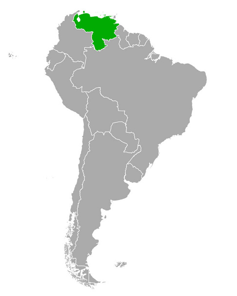 Mapa de Venezuela en América del Sur - Vector, imagen