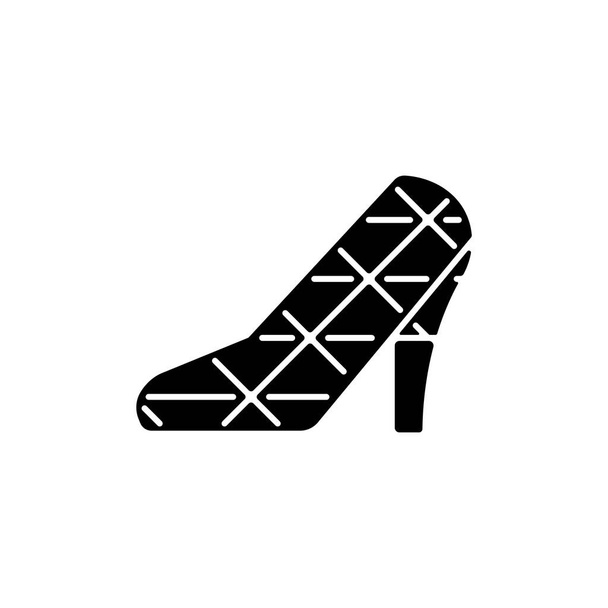 High heel wedding church black glyph icon. Unusual things. Taiwanese extraordinary architecture. Taiwan tourists attraction. Silhouette symbol on white space. Vector isolated illustration - Vektor, obrázek