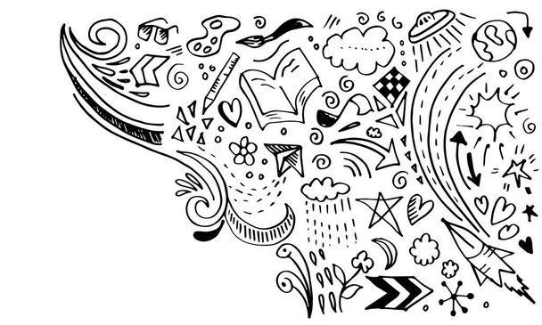 Creative art doodles hand drawn Design illustration. - Vettoriali, immagini