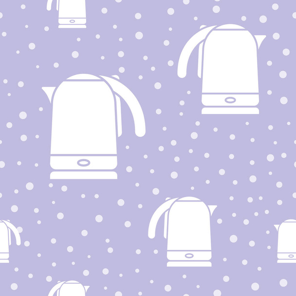 Wrapping paper - Seamless pattern of electric kettle symbols for vector graphic design - Vector, Imagen