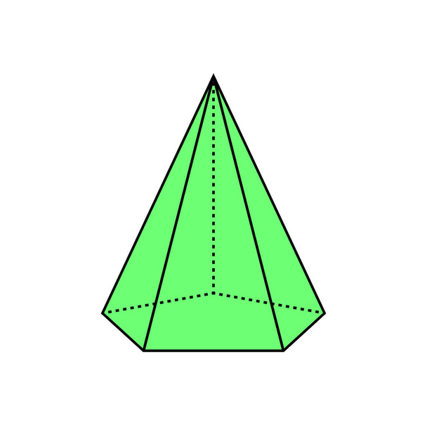 forma de pirámide pentagonal en geometría - Vector, imagen