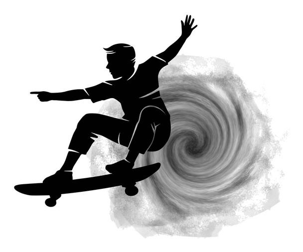 Skateboard gráfico deportivo en calidad vectorial. - Vector, Imagen