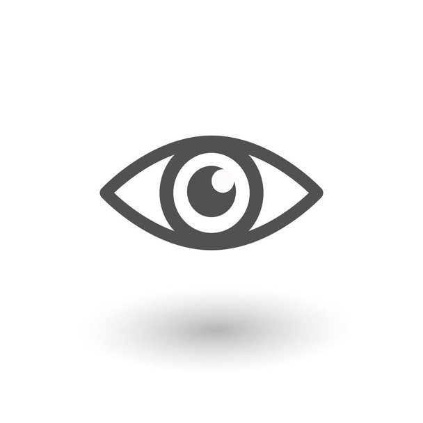 icono del ojo sobre fondo blanco con sombra - Vector, Imagen