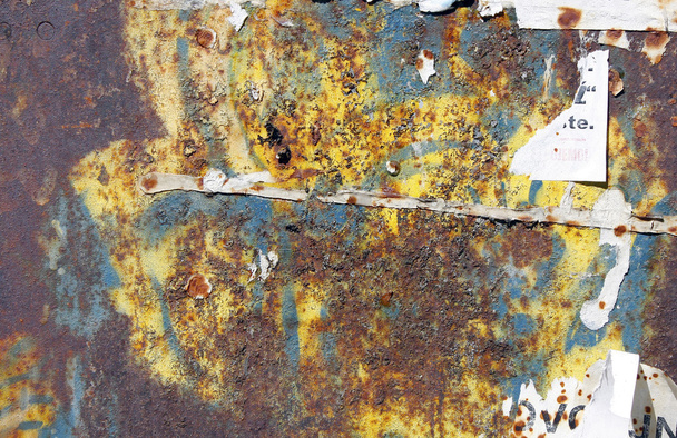 Rusted metal plates - grungy industrial construction background - Photo, Image