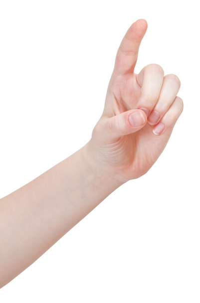 Zeigefinger drückt - Handbewegung - Foto, Bild
