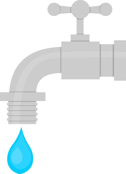 Vector emoticon illustration of a dripping tap - Vektör, Görsel