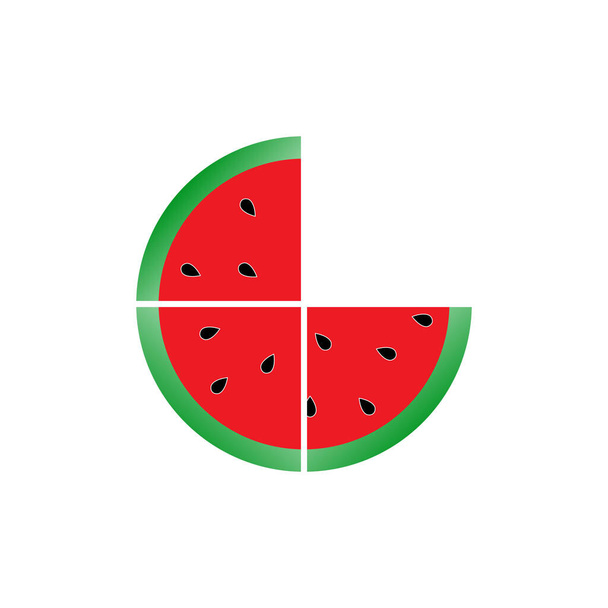 frações de melancia para crianças ilustração vetorial - Vetor, Imagem