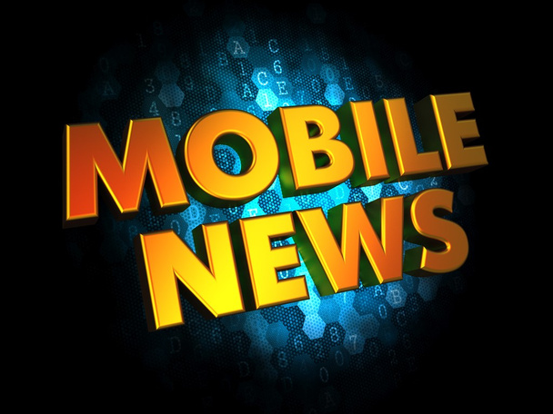 Mobil News - gold 3d Worte. - Foto, Bild