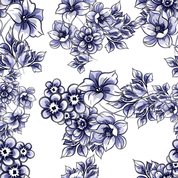 elegant seamless pattern with floral elements - Διάνυσμα, εικόνα