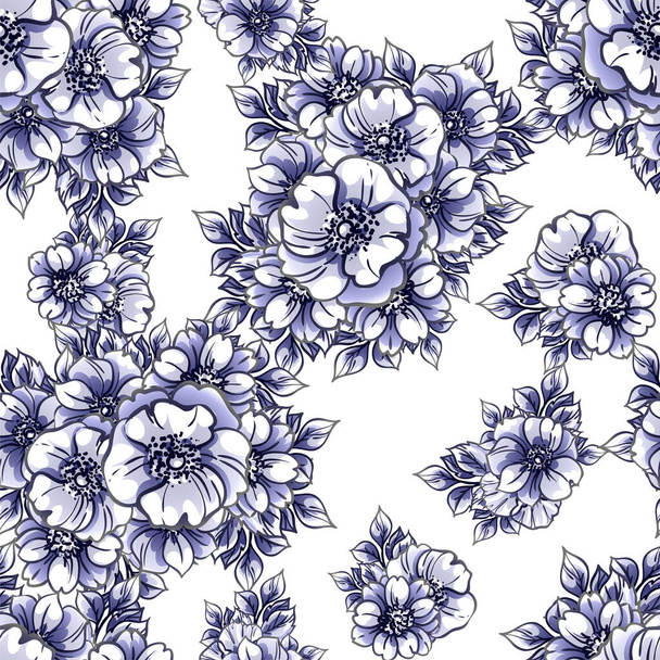 elegant seamless pattern with floral elements - Διάνυσμα, εικόνα